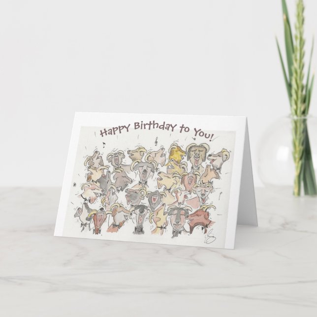 Happy Birthday Goat Choir Card (Front)