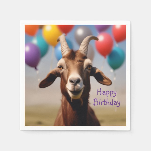 Happy Birthday Goat Napkin (Front)