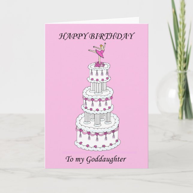 Happy Birthday Goddaughter Ballet Dancer Thank You Card (Front)