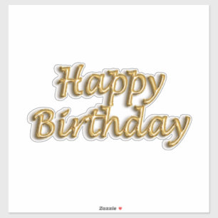Happy birthday gold balloon style text modern