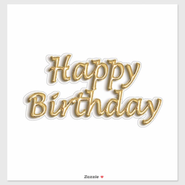 Happy birthday gold balloon style text modern (Sheet)