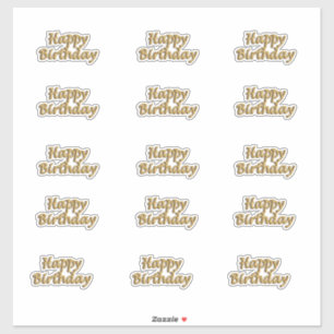 Happy birthday gold balloon style text modern