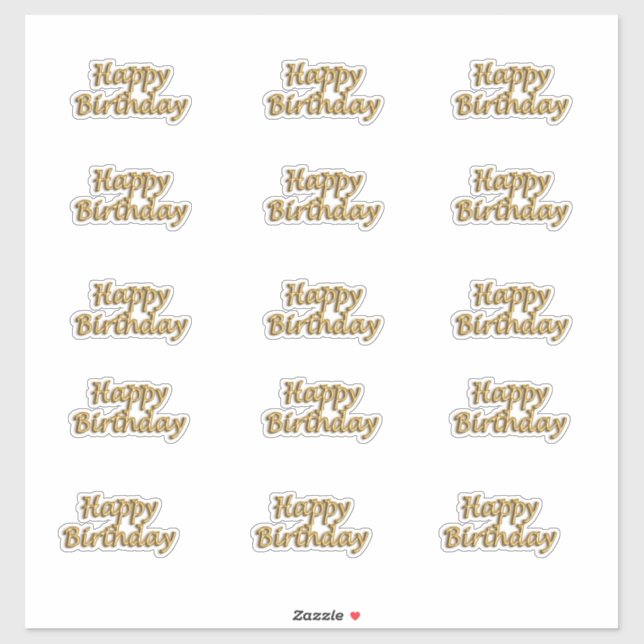 Happy birthday gold balloon style text modern (Sheet)