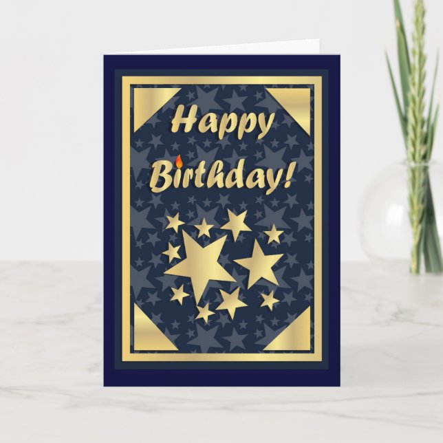 Happy Birthday Gold Card (Front)