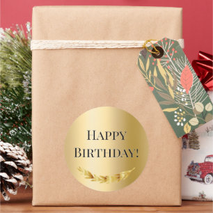 Happy Birthday Gold decor Classic Round Sticker