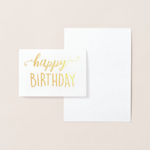 Happy Birthday Gold Foil Blank Modern Chic Simple Foil Card