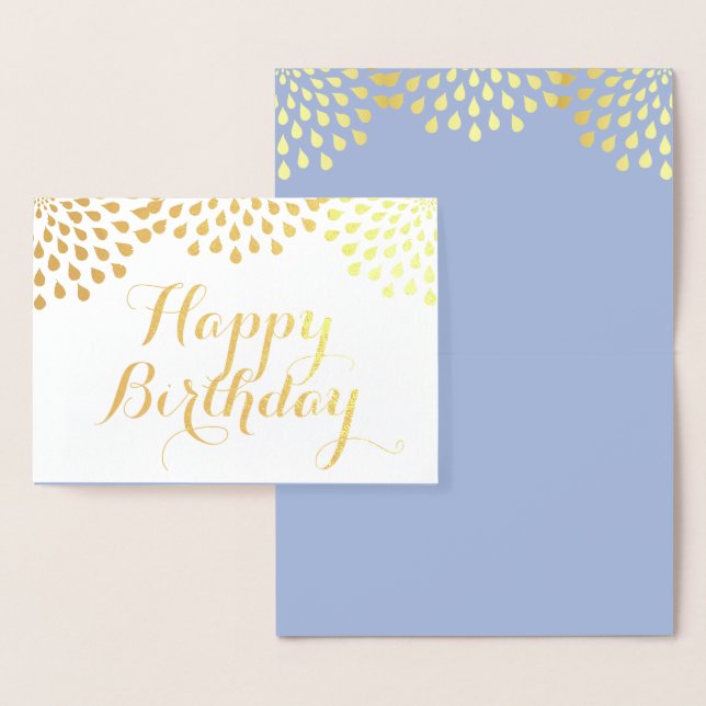 Happy Birthday Gold Foil Elegant Card (Display)