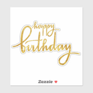 Happy Birthday Gold Foil Sticker