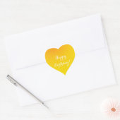 Happy Birthday gold Heart Sticker (Envelope)