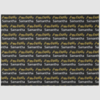 Happy Birthday Gold Script Black and White Name