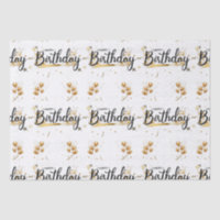 Happy Birthday Gold Tissue Paper