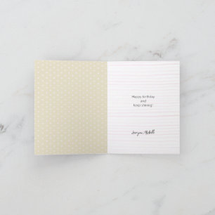 Happy Birthday Golden Glitter Custom Name Note Card