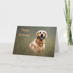 Happy Birthday Golden Retriever Card