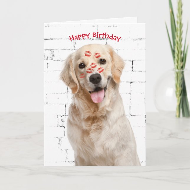 Happy Birthday Golden Retriever Card (Front)