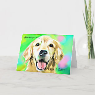 Happy birthday! Golden Retriever Digital art Card
