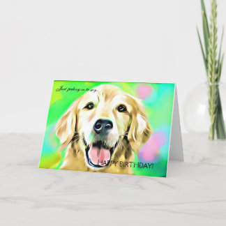 Happy birthday! Golden Retriever Digital art Card