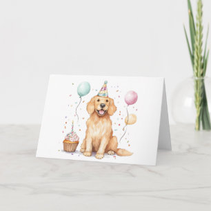 Happy Birthday Golden Retriever Dog Card