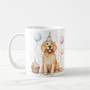 Happy Birthday Golden Retriever Dog Coffee Mug