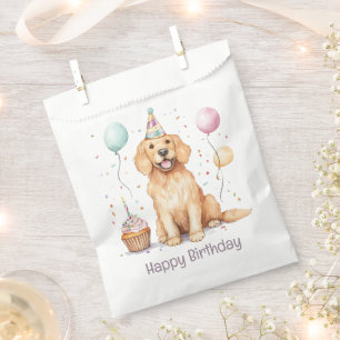 Happy Birthday Golden Retriever Dog Favour Bags