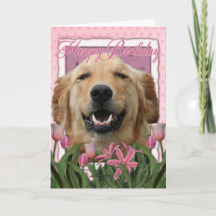 Happy Birthday - Golden Retriever - Mickey Card