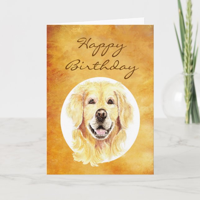 Happy Birthday Golden Years, Golden Retriever Card (Front)