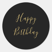 Happy Birthday Golden Yellow Custom Text Black