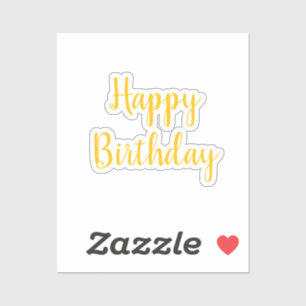 Happy Birthday Golden Yellow Orange Gold Custom