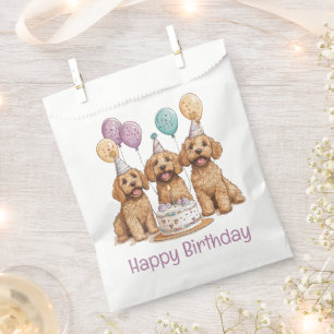 Happy Birthday Goldendoodle Dogs Birthday Cake Favour Bags