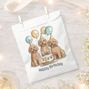 Happy Birthday Goldendoodle Dogs Favour Bags
