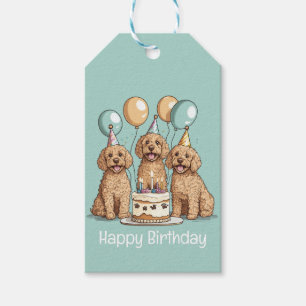 Happy Birthday Goldendoodle Dogs Gift Tags