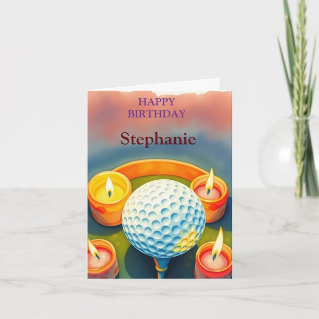 Happy Birthday Golfing Ball Lovers Card (Front)