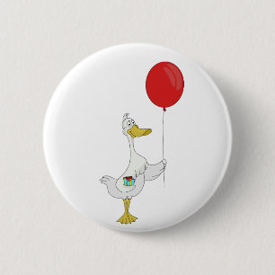 Happy Birthday Goose 6 Cm Round Badge