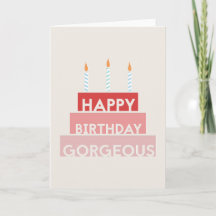 Happy Birthday Gorgeous paper cut cute pink 