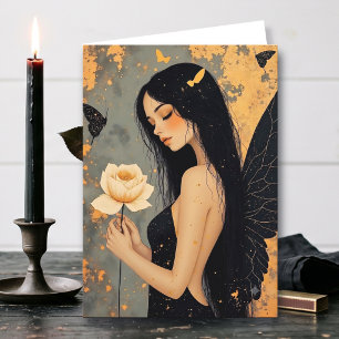 Happy Birthday Gothic Fairy and Rose Card