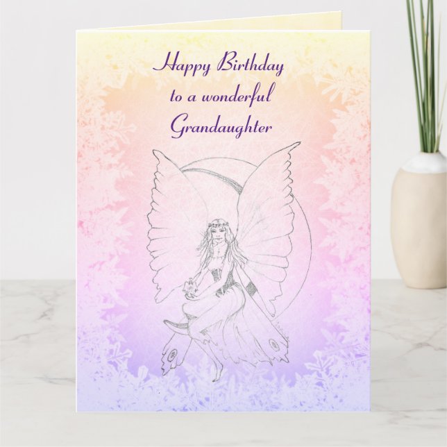 Happy Birthday Grandaughter Fairy design Card (Front)
