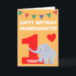 Happy Birthday Granddaughter - 1 Today Card<br><div class="desc">A lovely birthday card for your 1 year old Granddaughter on her special day.</div>