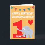 Happy Birthday Granddaughter - 1 Today Card<br><div class="desc">A lovely birthday card for your 1 year old Granddaughter on her special day.</div>