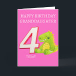 Happy Birthday Granddaughter - 4 Today Card<br><div class="desc">A cute birthday card for your Granddaughter on her 4th Birthday.</div>