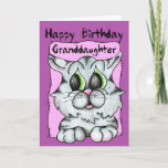 Happy Birthday Granddaughter Card<br><div class="desc">Wish that special Granddaughter a Happy Birthday with this cute Kitty.  Take advantage of our bulk discounts to order several cards at one time and save $$$$</div>