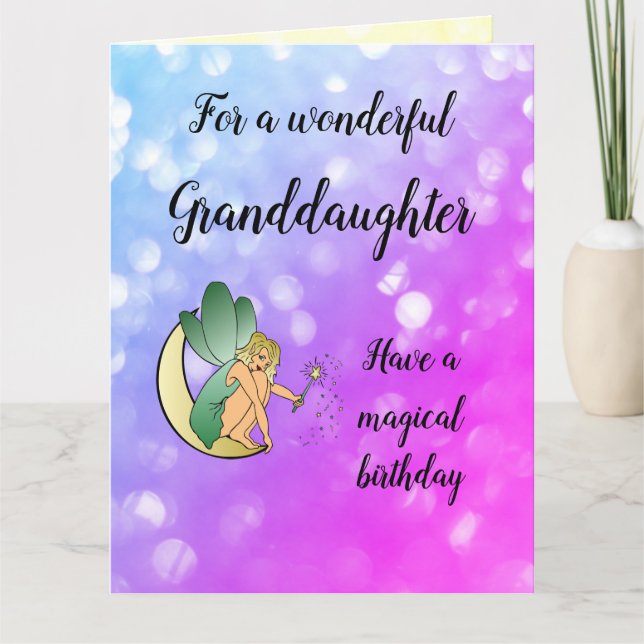 Happy Birthday Granddaughter Fairy design Card (Front)
