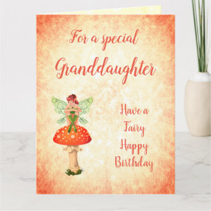 Happy Birthday Granddaughter Fairy design Card