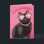 Happy Birthday Granddaughter Funny Kitty Cat Holiday Card<br><div class="desc">This cool cat with a fancy necklace and heart shaped sunglasses,  photographed on a pink background,  is a great way to wish your granddaughter a Happy Birthday!</div>