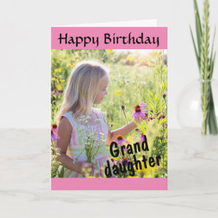 Happy Birthday Granddaughter Personalised Photo Card