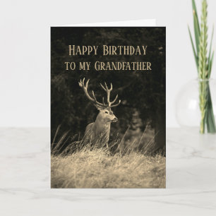 Happy Birthday Grandfather More Deer Every Year Card