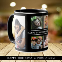 Happy Birthday Grandma 6 Photo Collage Black