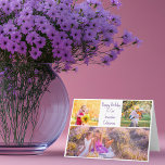 Happy Birthday Grandma Custom Grandkids Photo Card<br><div class="desc">This cute,  custom Happy Birthday Grandma card features a beautiful layout of 3 grandkids photos on a white background with lovely lilac purple typography for your grandmother. This beautiful grandchildren photo gift features your own photograph collage surrounding your personalised message and names of your granddaughters.</div>