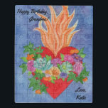 Happy Birthday Grandma Custom Sacred Heart Puzzle<br><div class="desc">Happy Birthday Grandpa Custom Sacred Heart Puzzle  add your own text. It's a safe bet grandma doesn't have another one:)</div>