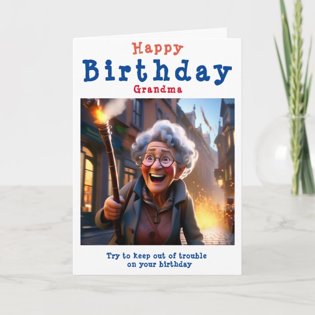 Happy Birthday Grandma - Editable. Card (Front)