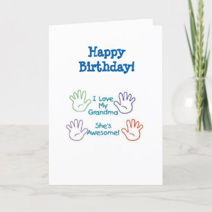 Happy Birthday Grandma - Hands Card