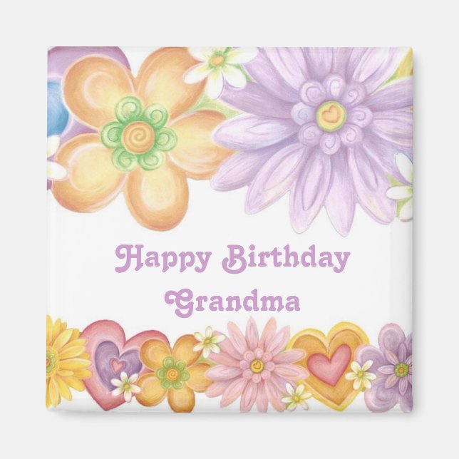Happy Birthday Grandma Magnet (Front)